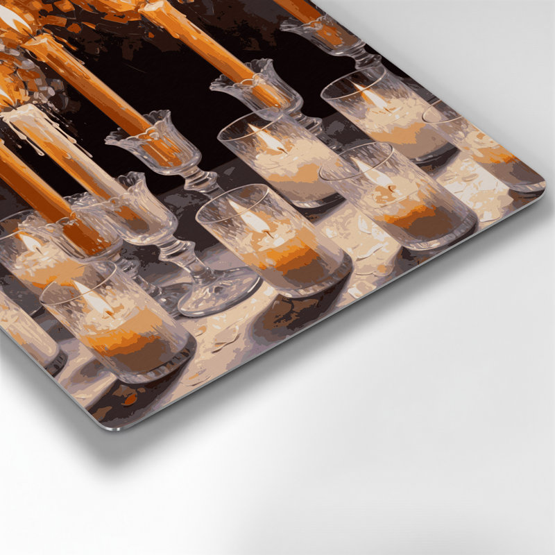 Bougie de Noël en verre givré, H 96 po x l 96 po x P 0,05 po