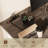 Rustic Wood Standing Desk with 3 Drawers & Open Storage Shelves, Adjustable Height, Home Office Computer Desk for Work, Study, Writing-313980884