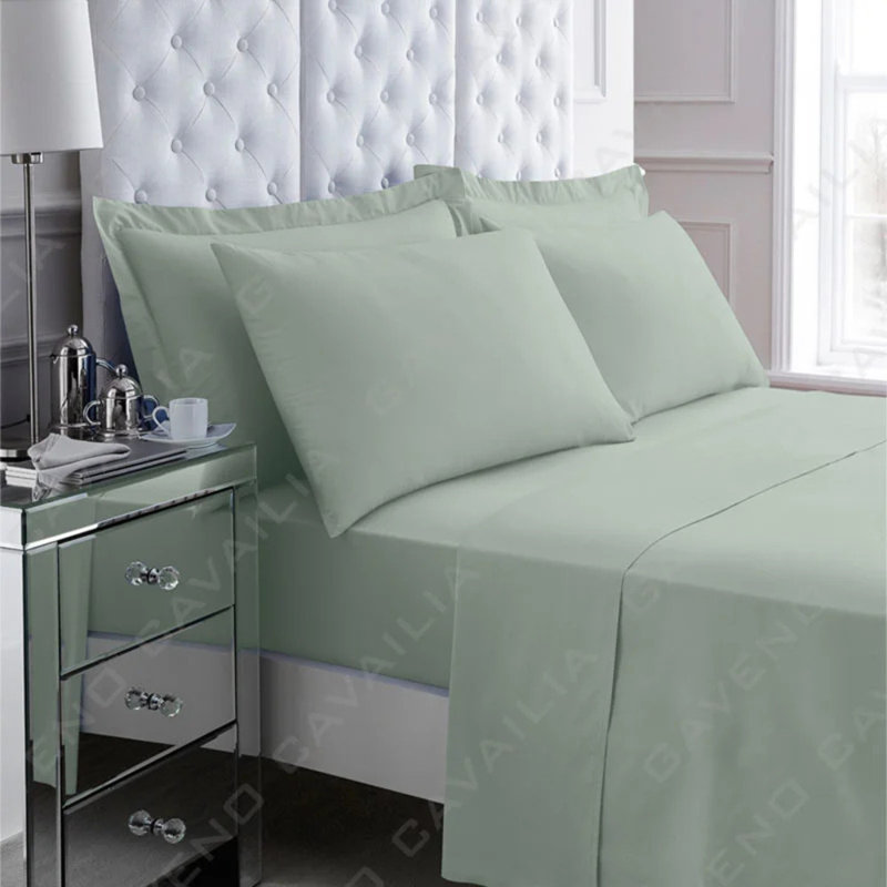 Plain Dyed Percale Housewife Pillowcase Pair 50x75cm | Premium Soft PolyCotton for Ultimate Comfort, Duck Egg