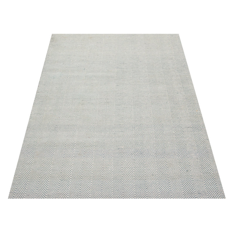 Tapis oriental gris / beige en laine tissé à plat à la main à motif rectangulaire 4 pi 11 po x 8 pi 1 po Lesterny