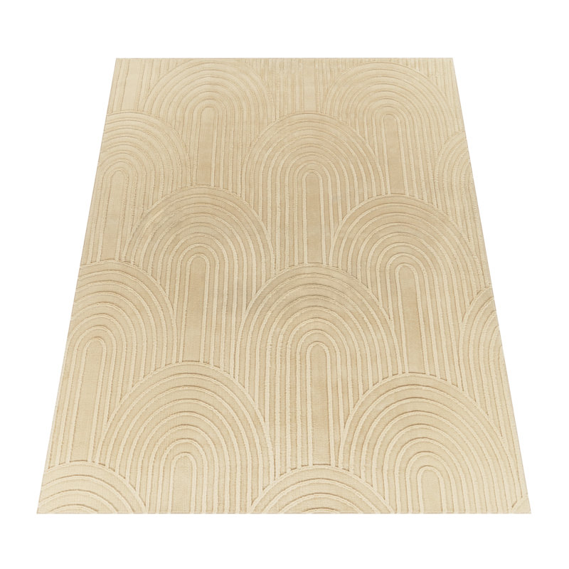 Lynell Geometric Area Rug, Rectangular 120cm x 160cm, Beige