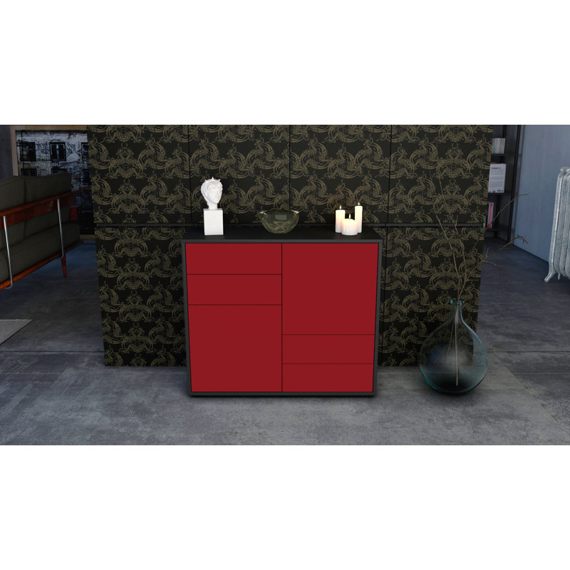 Raycliff 92cm Sideboard, Anthracite/Red
