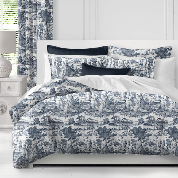 Chinnoisere Blue Bird Printed with Tassels Corner L Shape Sofa Cover