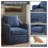 Melby Upholstered 360°Swivel Armchair with Curved Slope Arms & Removable Cushion, Navy-1688289825