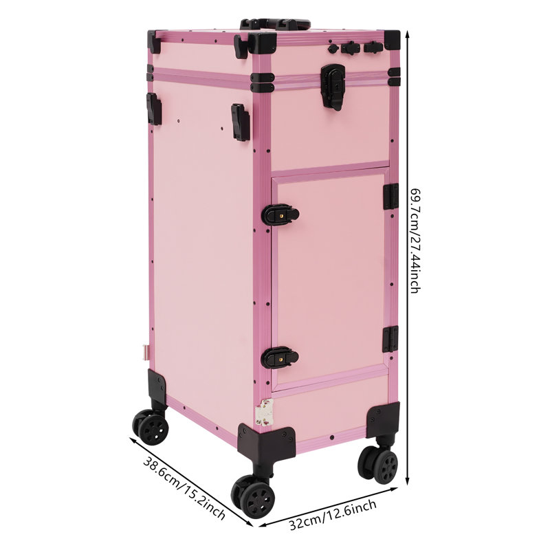 Trousse de maquillage amovible à 3 tiroirs avec miroir