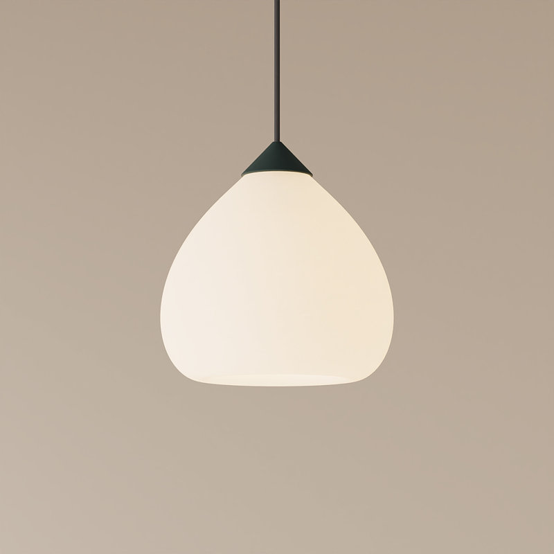 Gulp Pendant Light, 14.6" H x 9.45" W x 9.84" D, Black, Blossompink