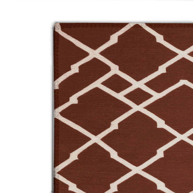 Tapis brun intérieur et extérieur Trellis, Rectangulaire 8 pi x 10 pi