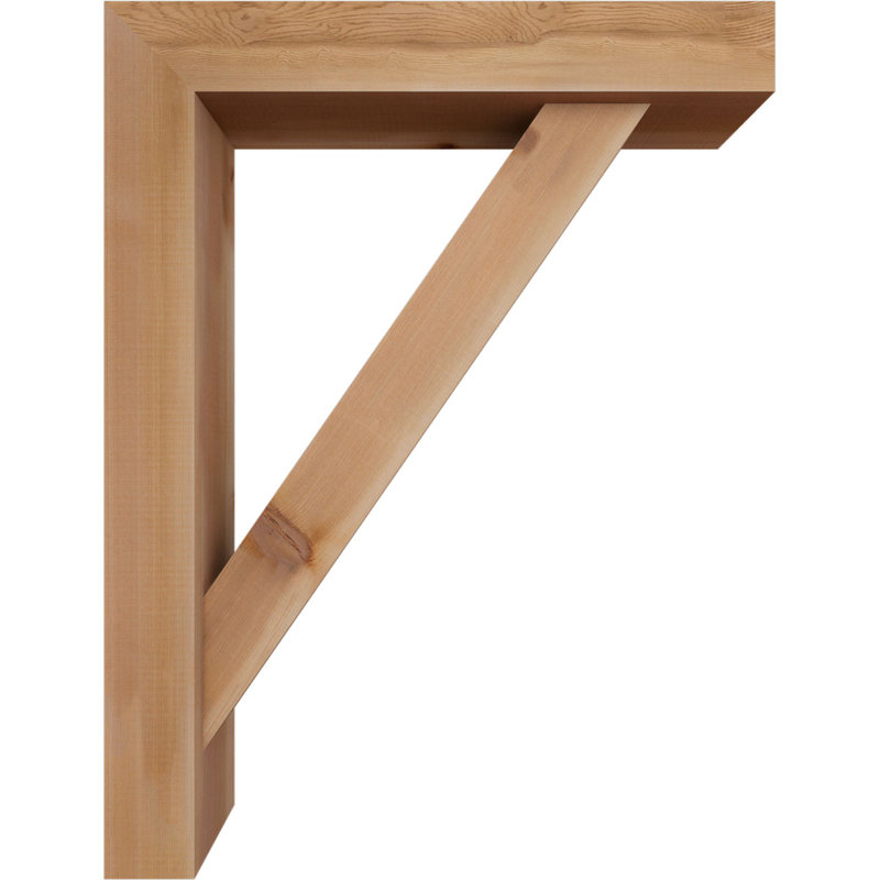 Traditional Block Bracket w/ Offset Brace, 34 x 26, 5 1/2"W Western Red Cedar (Smooth)