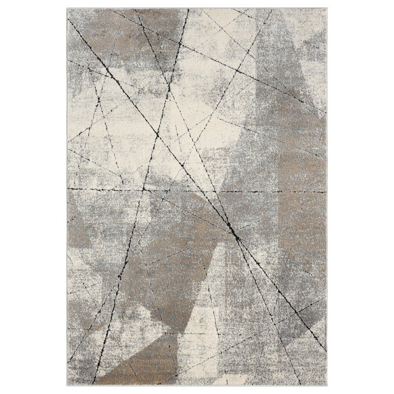 Tapis à motif géométrique abstrait Arneson Collection, Rectangle 5 pi 3 po x 7 pi 3 po