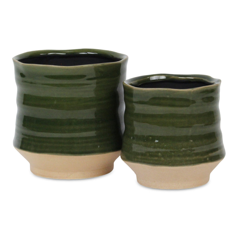 Halimatou Handmade Ceramic Pot Planter, 6.25" x 6" x 6"