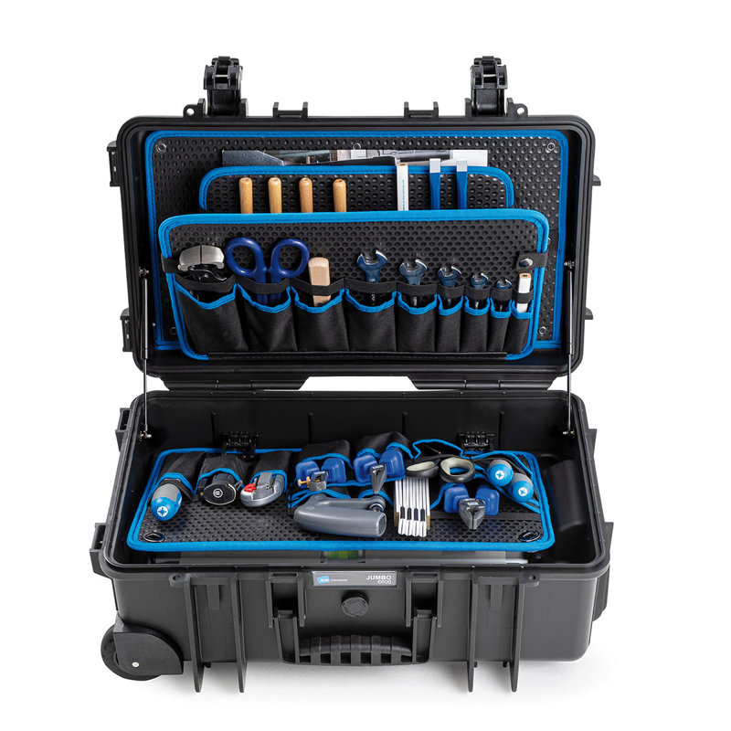 Black Injection Molded Protective Tool Case with Reinforced Padlock Loops