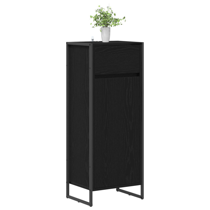 Freestanding Bathroom Cabinet, Black Oak