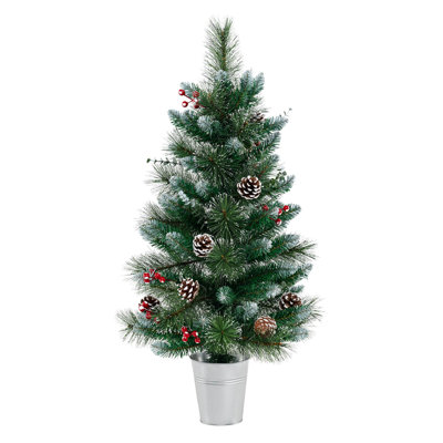 1 Pcs 3 Ft Artificial Xmas Tree With 81 Branch Tips Eucalyptus Leaves Pine Needles