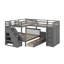 Lit superposé en forme de L avec lit simple simple et lit simple supérieur, 3 tiroirs, bureau portable et garde-robe-1267214388