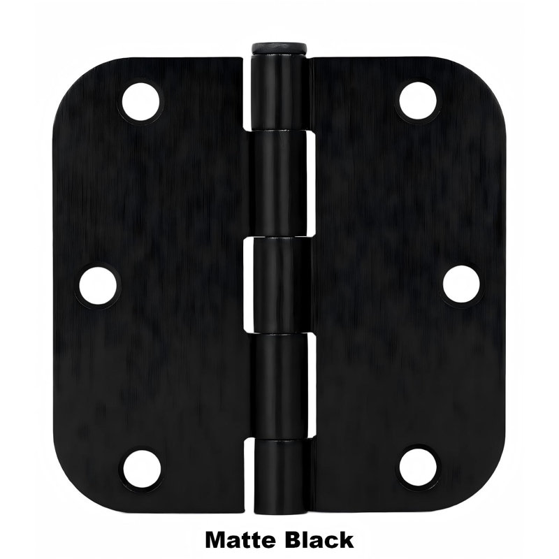 Porte intérieure moulée à 1 panneau creux de style shaker avec montants et charnières, 36 po x 80 po, Charnière noir mat