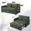 Canapé-lit de 53 po avec lit escamotable vert, causeuse convertible moderne avec coussins et poches latérales pour petits espaces, vert-599801626