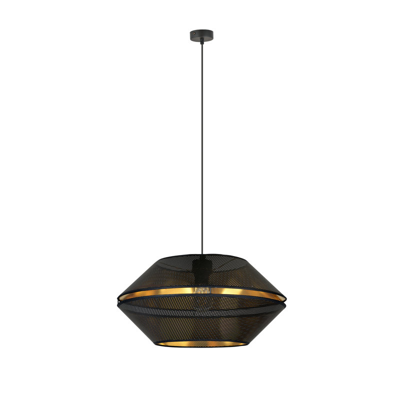 Aison 1 - Light Steel Unique/Statement Pendant, Black/Gold