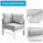 4-Piece Modern Aluminum Sectional Patio Conversation Set,  7-Seat Outdoor Sofa With Thick Cushions & White Frame And Coffee Table