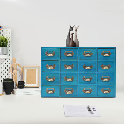 Wood Stackable Desk Organizer With 16 Drawers