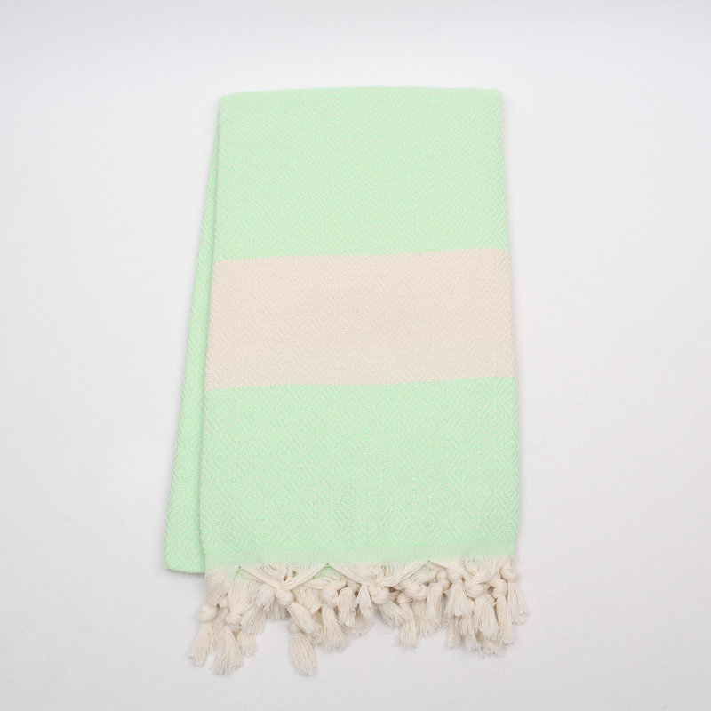 Serviettes de bain et essuie-mains en coton turc, Vert pistache, Largeur de la serviette à main 18 po
