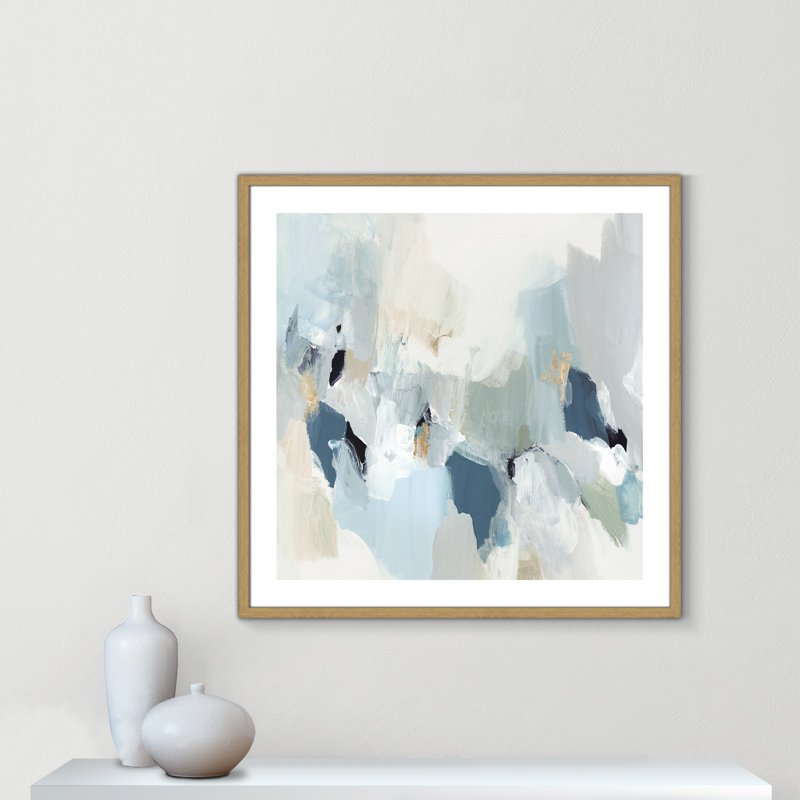 Little Talks " Little Talks II " by Isabelle Z, Beige Wood Framed Paper, 33.25" H x 33.25" W x 0.75" D