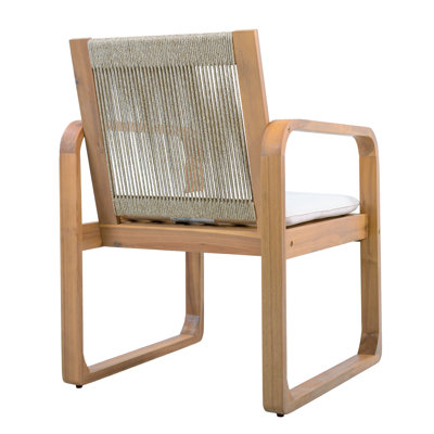 Ensembles de salle à manger de patio moderne, 7 chaises en corde d'acacia pour l'extérieur