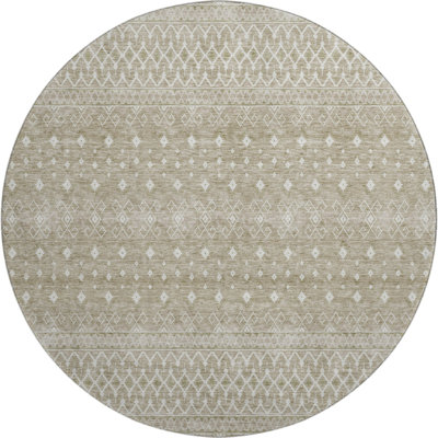 Premium Machine Washable Prisco Taupe Rug