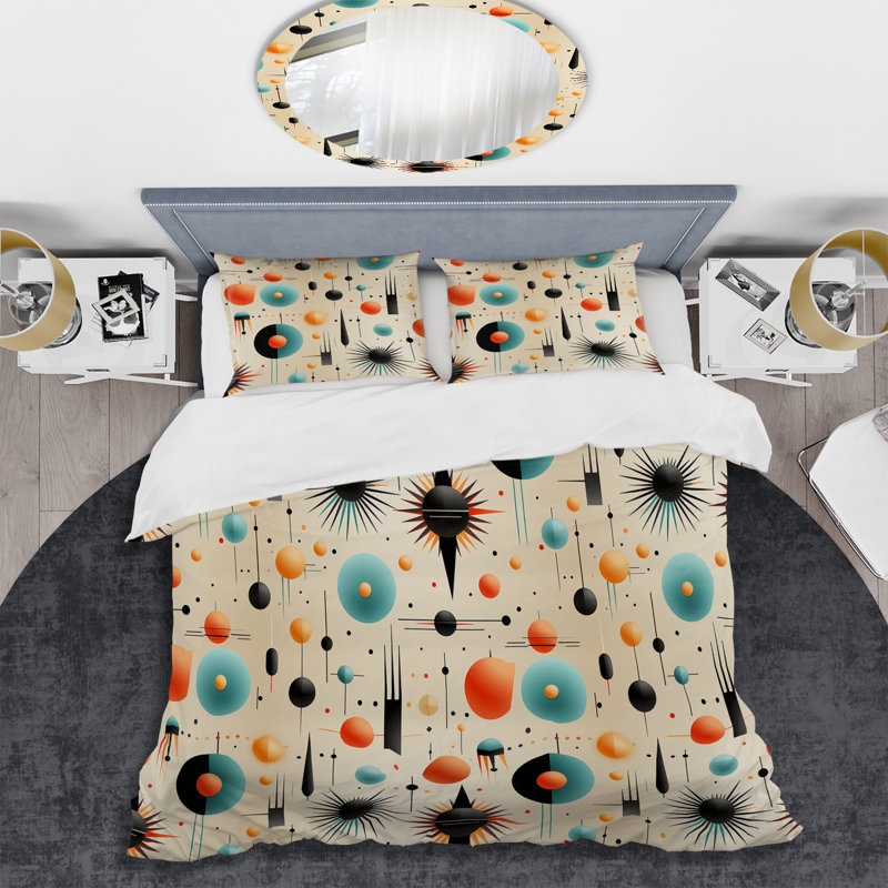 Ensemble de housse de couette Mid-Century Amitai, Housse de couette pour très grand lit et 2 très