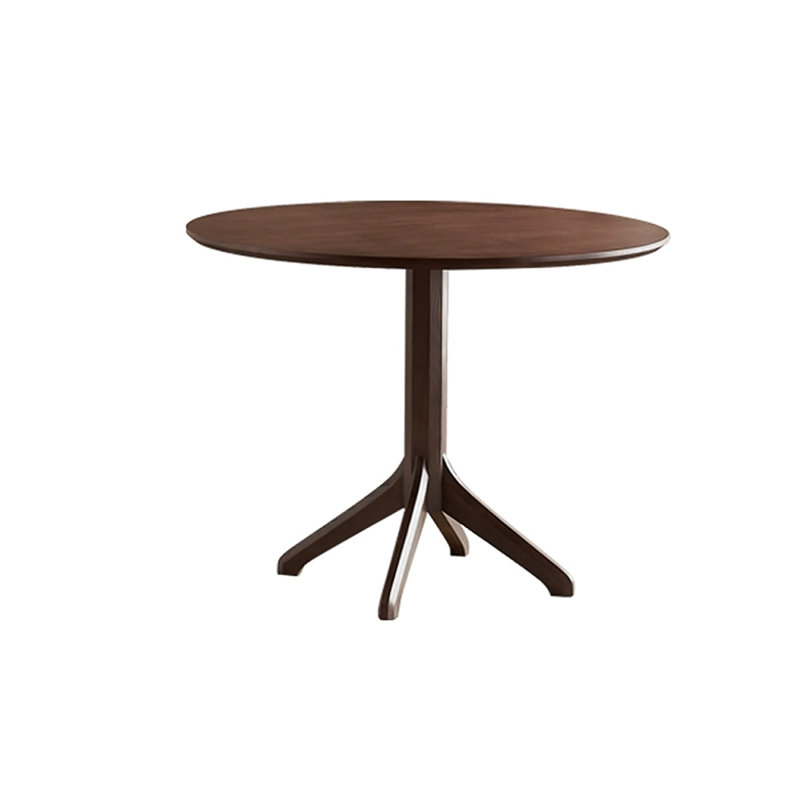 Table de salle à manger brune ronde en bois massif, H 29,53 po x L 39,37 po x l 39,37 po