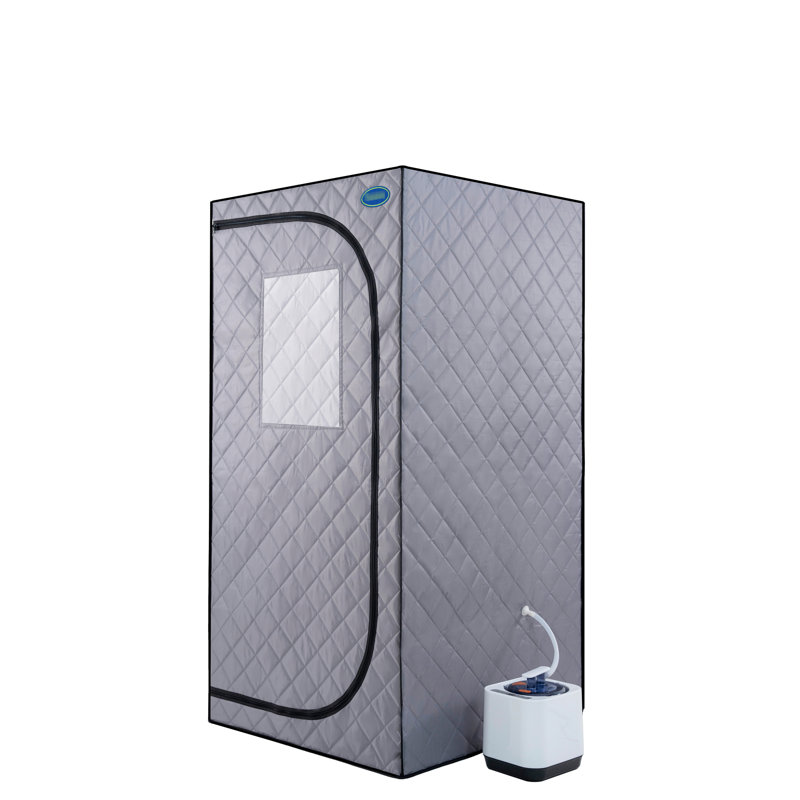 Portable Steam Grey Mini Plus - Spa personnel avec générateur et télécommande. Chaise pliable. Installation facile. Chauffage rapide. Ul accrédité. Tissu. 360 degrés. Element. Améliore la douceur de la peau
