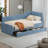 Twin Size L-Shaped Corduroy Daybed,Upholstered Bed Frame With 2 Storage Drawers-1437297072