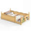 Lit simple Montessori avec garde-corps pleine longueur et bibliothèque latérale, lit bas pour enfant avec rangement - Naturel-617513402-617513403