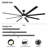 84 In Super Large Black Ceiling Fan With Remote Control