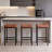 Counter Height Bar Stools Set of 2, 25.5 Inch Bar Stools for Kitchen Counter, Faux Leather Bar Stool, Brown-202484883-202484880