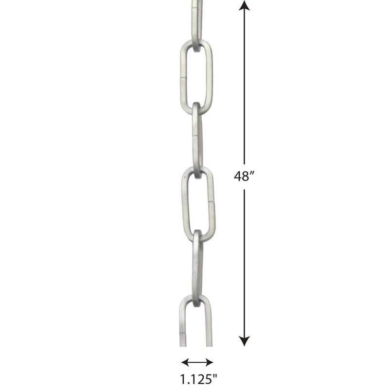 Chaîne d'accessoires 48 po, H 48 po x l 1,13 po x P 1,13 po, Galvanisé