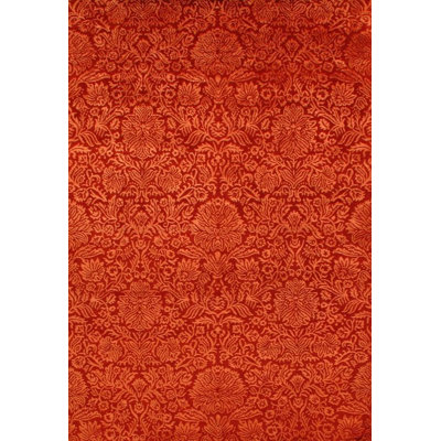 Indian Floral Area Rug in Red