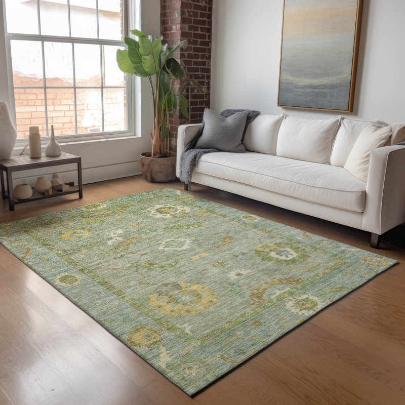 Machine Washable Indoor/Outdoor Kaczor ACN2229 Global Rug, Rectangle 10' x 14'