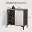 Buffet 31,49 "avec portes et tablettes - noyer et blanc, 1 pièce-1545868697