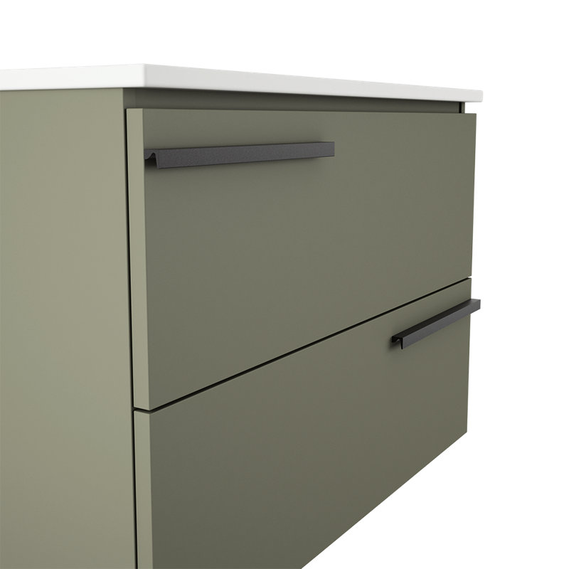 Meuble-lavabo mural deux tiroirs 36 po Accent - vert sauge, Vert sauge
