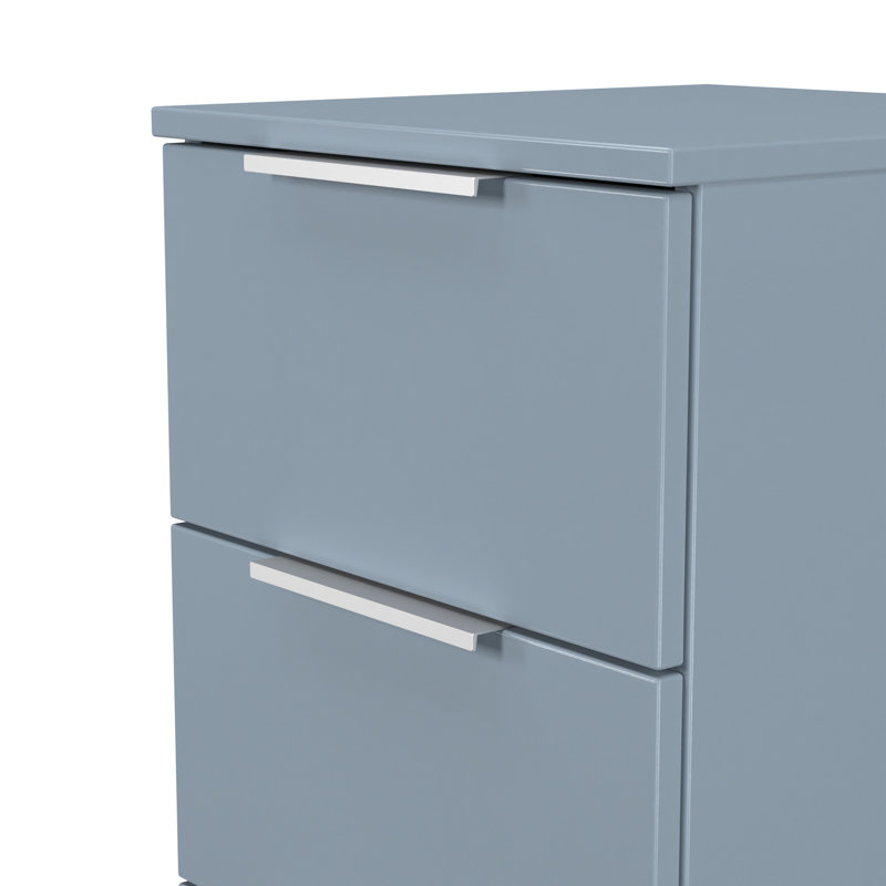 Plymouth 37cm W Manufactured Wood Bedside Table, Blue