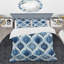 Ensemble de housse de couette moderne bleu et blanc Ogee Patten III-109156442