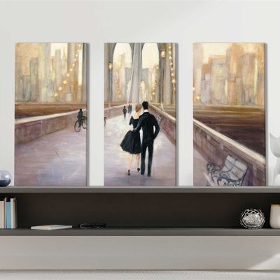 Bridge to NY IV - Ensemble de 3 peintures sur toile tendue