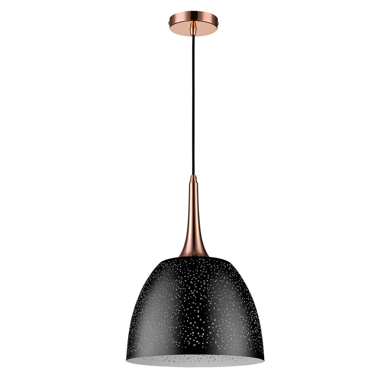Liliath 1 - Light Matte Dome Pendant, Copper/Matt Black
