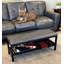 Banc de rangement rembourré en bambou Asheton