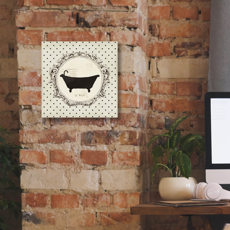 Art mural sur toile Winston Porter «Cartouche Bath» par Emily Adams, H 12 po x l 12 po x P 0,75 po
