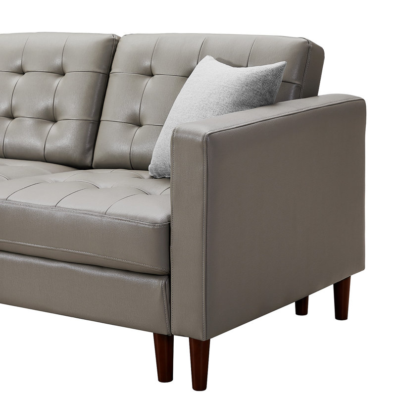 Canapé modulaire en similicuir Gantz, Similicuir gris foncé