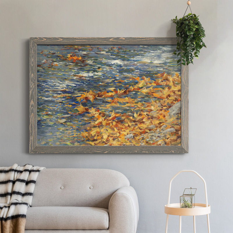 Autumn Creek - Reproduction d'art sur toile encadrée, H 31 po x l 44 po x P 1 po, Gris