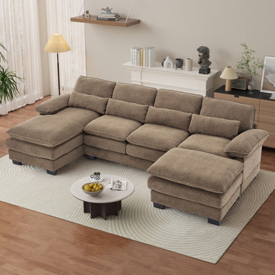 4 - Piece U Shaped Sectional Sofa Cloud Couch With Ottoman by Latitude Run
