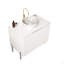 Meuble-lavabo de salle de bain 30 po avec lavabo, meuble de rangement autoportant avec 2 portes, lavabo rond en céramique avec motif en pierre et comptoir de Carrare, sans robinet-117193382