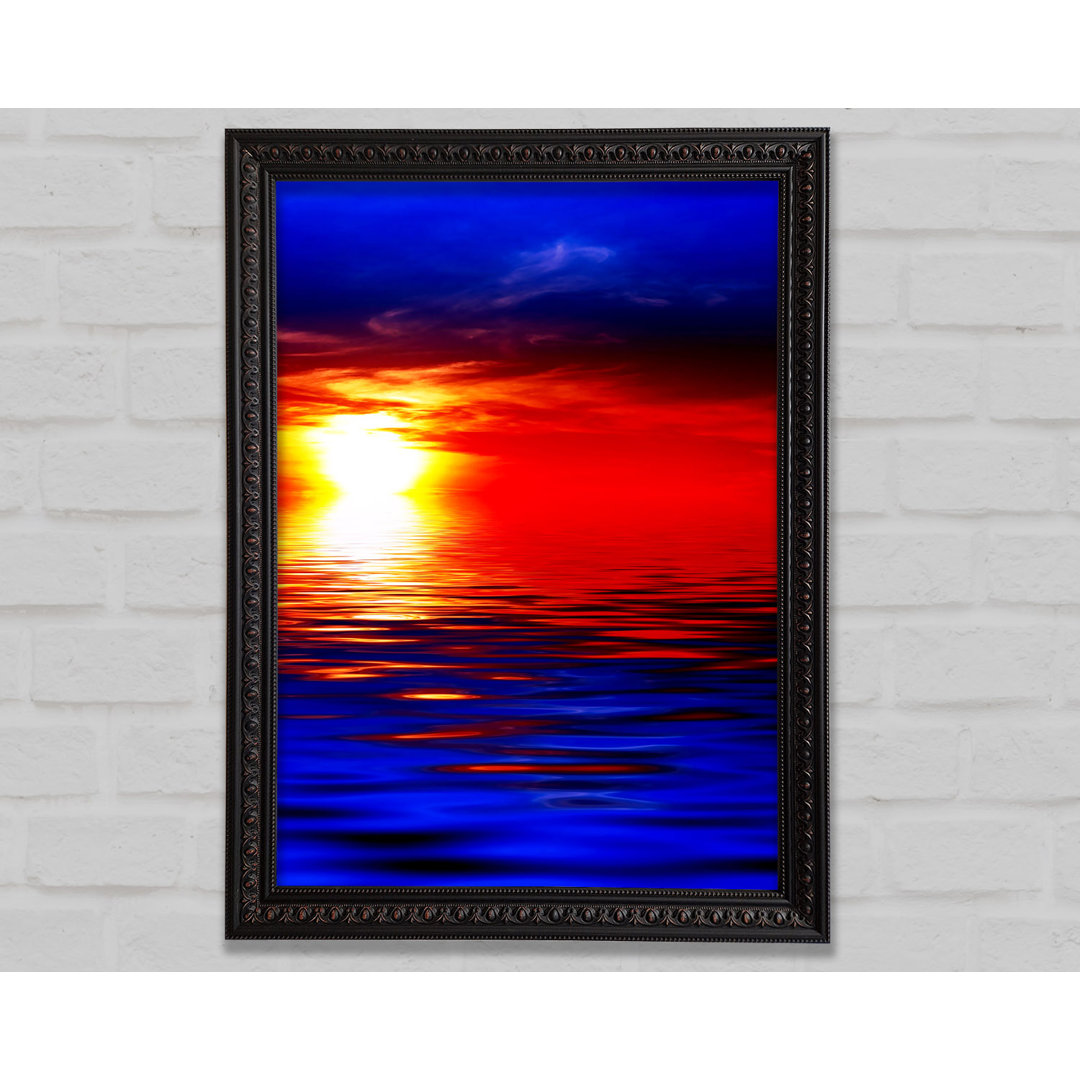 Electric Blue Ocean Sunset - Einzelner Bilderrahmen Kunstdrucke